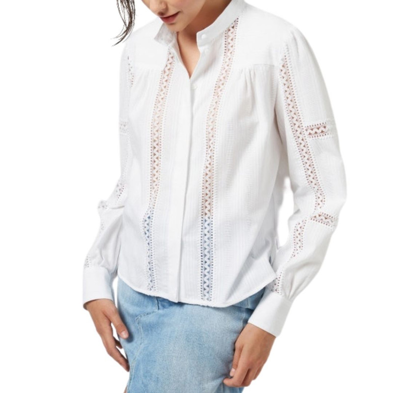 Dondup Cotton Macrame Pinstripe Top