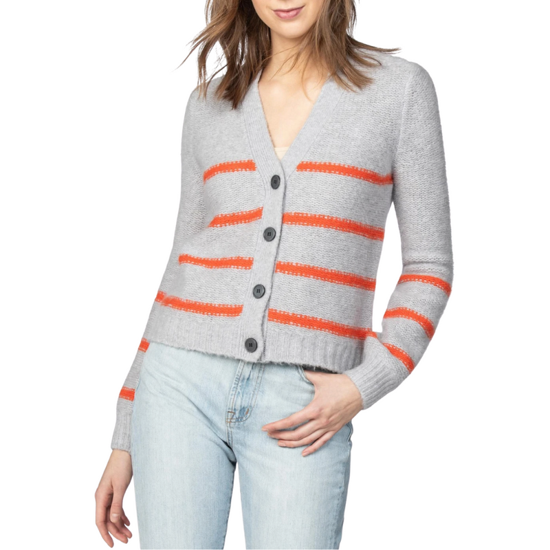 Striped Button Cardigan 