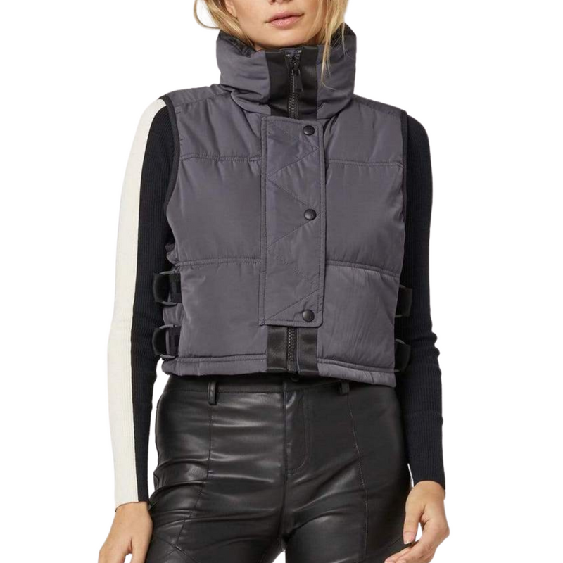 La Vitesse Cropped Vest in Charcoal