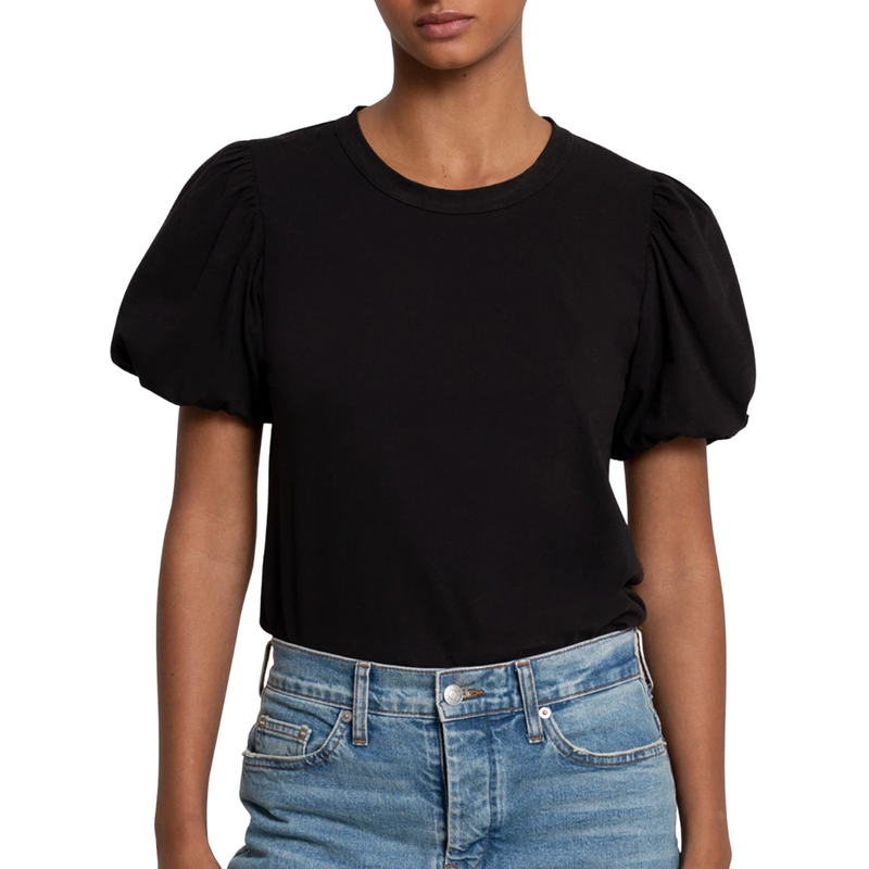 Poole Cotton Jersey Tee in Black - Front View