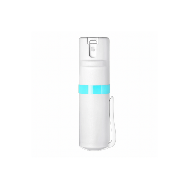 Pom Industries Clip Pepper Spray in White/Aqua
