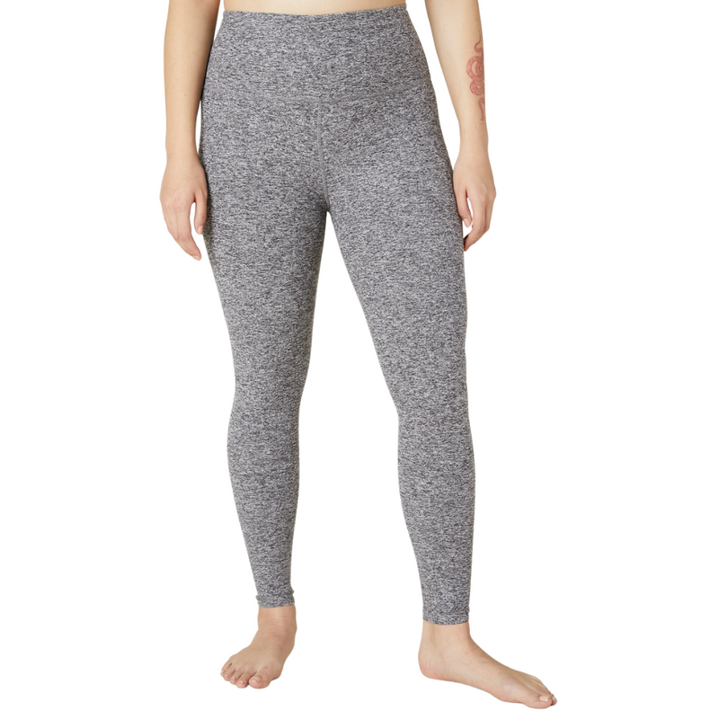 Beyond Yoga Caught In The Midi High Waisted Legging in Black-White Front View