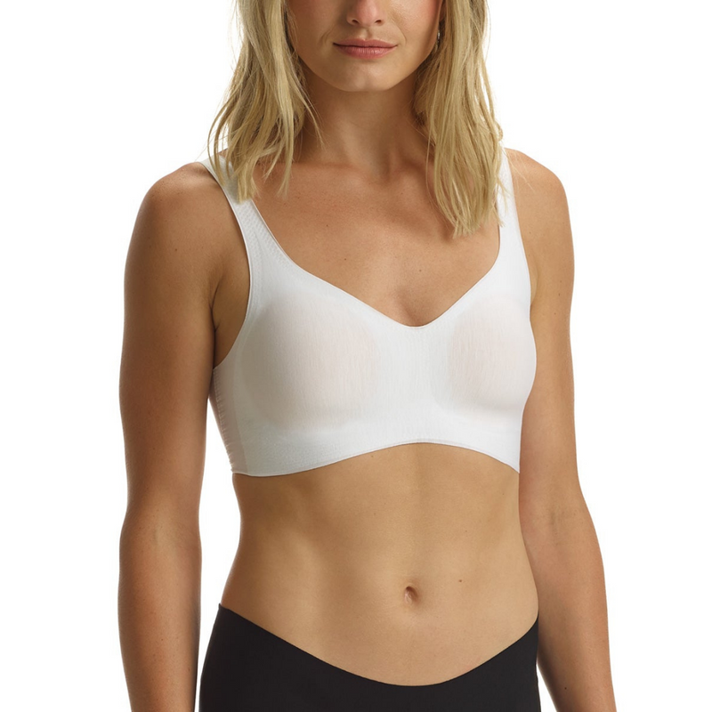 Butter Soft Support Bralette in White Front View