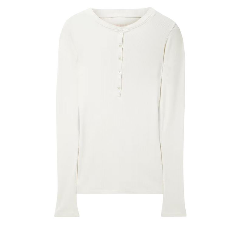 Jordan Ribbed Cotton-Jersey Top in Ecru