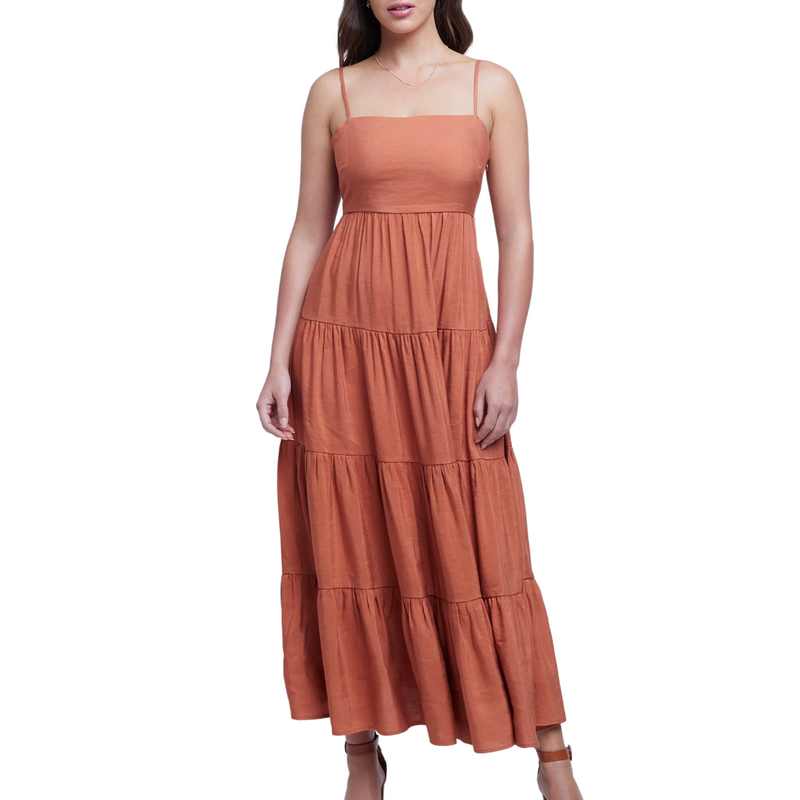 Veda Linen Dress in Auburn