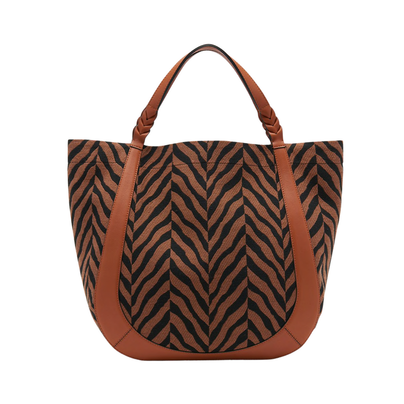 Albers Tiger Canvas Tote Bag in Mahogany