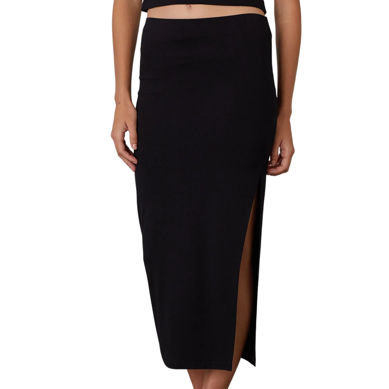 Ella Midi Skirt in Black