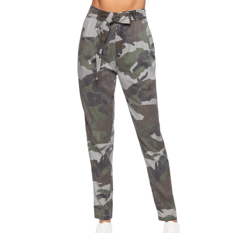 Sash Belt Pant in Camo