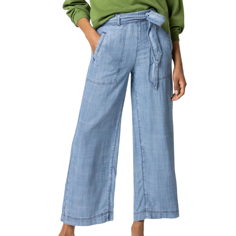 Wide Leg Chambray Pant in Washed Chambray 