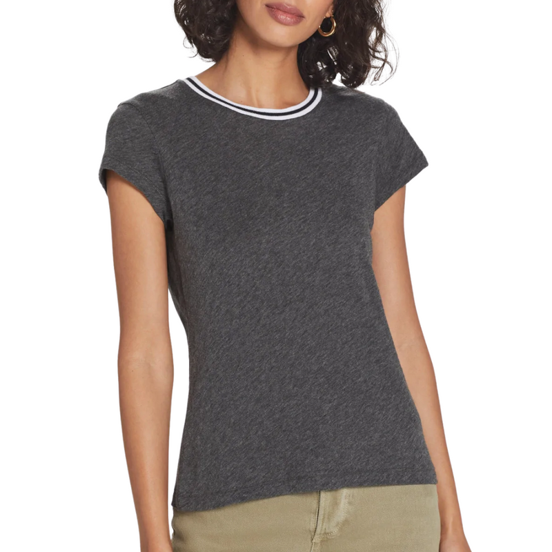 Tipped Ringer Tee in Tipped Charcoal Heather