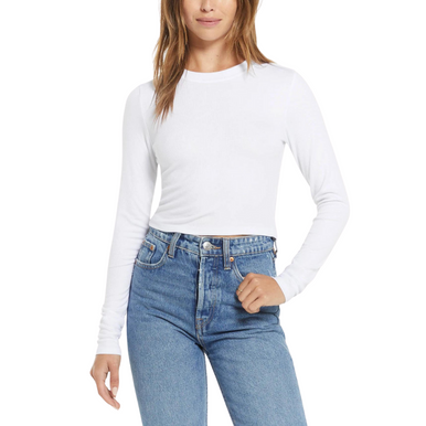 Gelina Cropped Tee in White - GREENENVY