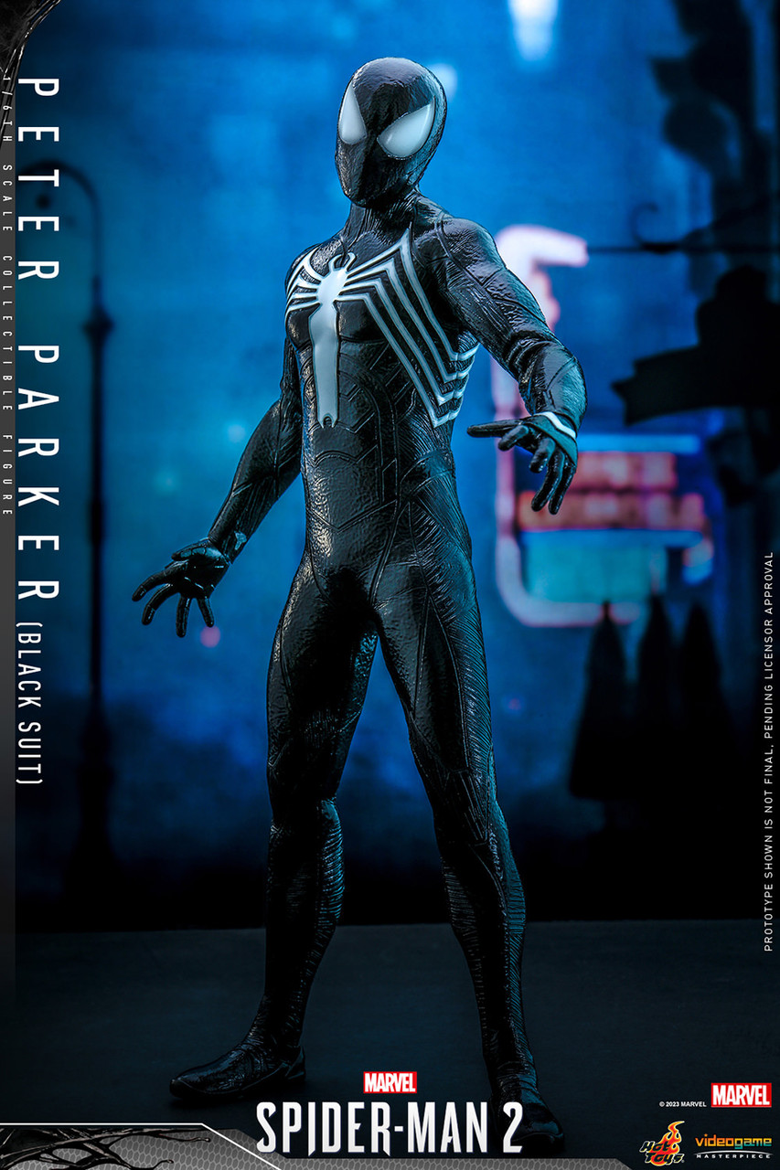 Hot Toys 1/6 Spider Man Peter Parker Black Suit Figure VGM56 2