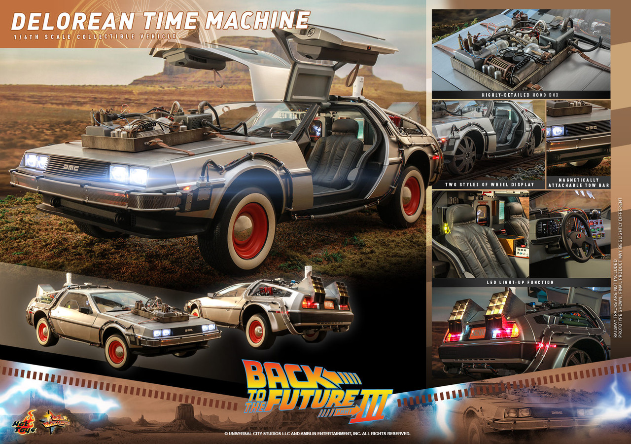 Figurine DeLorean Time Machine, Movie Masterpiece - Retour vers le Futur  III - Hot Toys