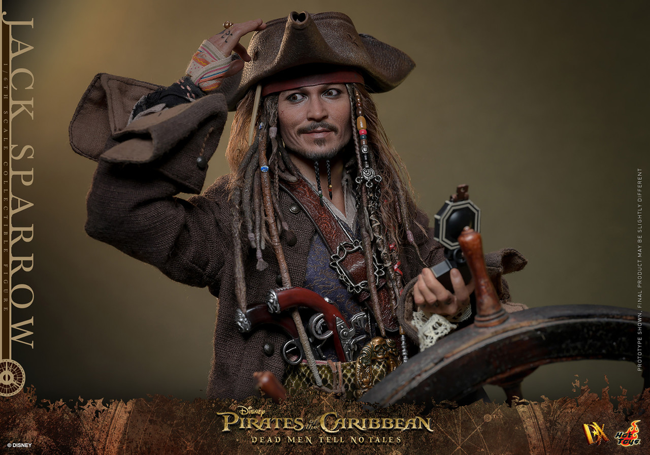 Hot Toys 1/6 DX37 Jack Sparrow Action Figure Pirates of the Caribbean Dead Men Tell No Tales 7