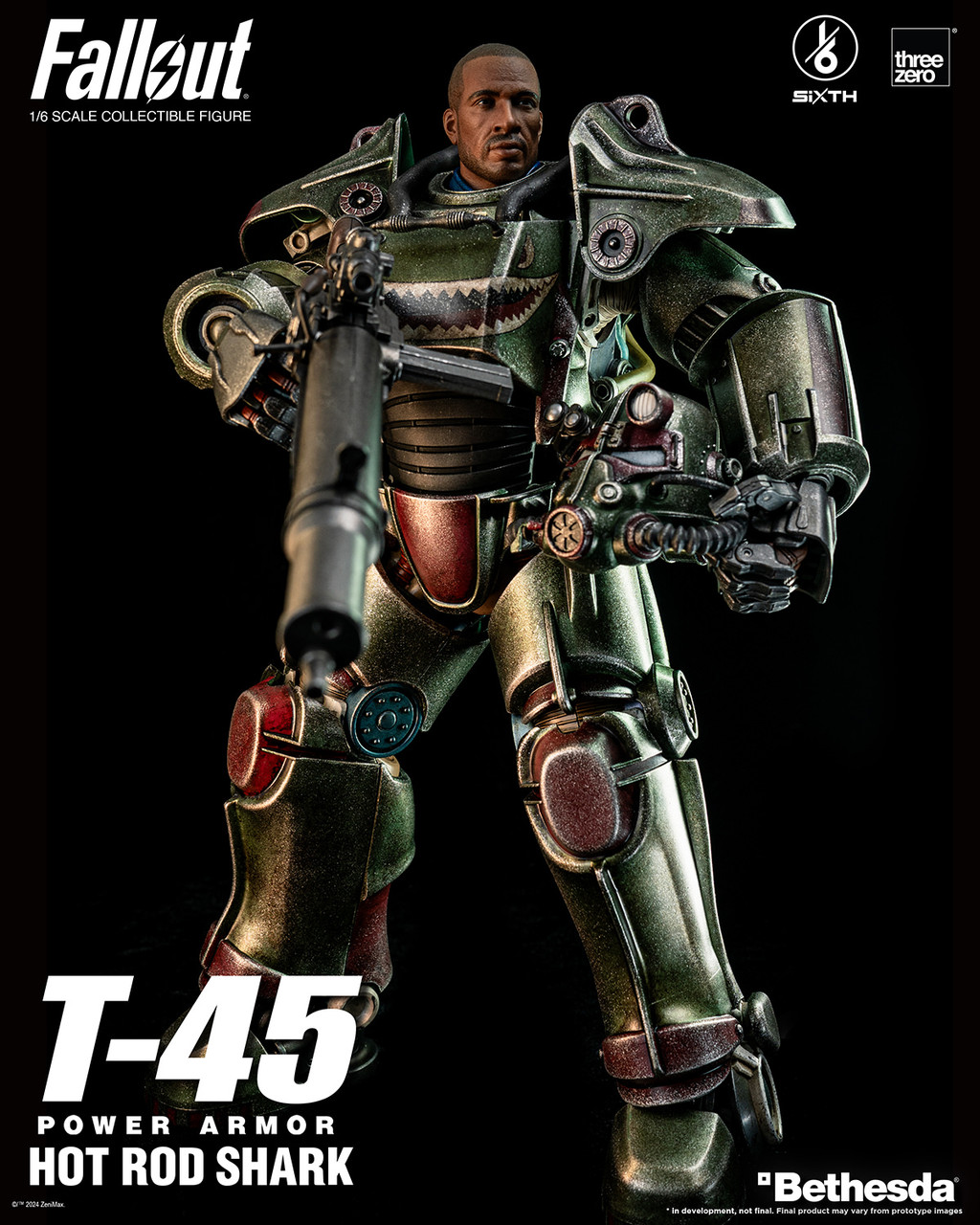 Fallout (フォールアウト) T-45 ホットロッドシャーク・パワーアーマ Fallout1/6 T-45 Hot Rod Shark Power Armor – threezero store