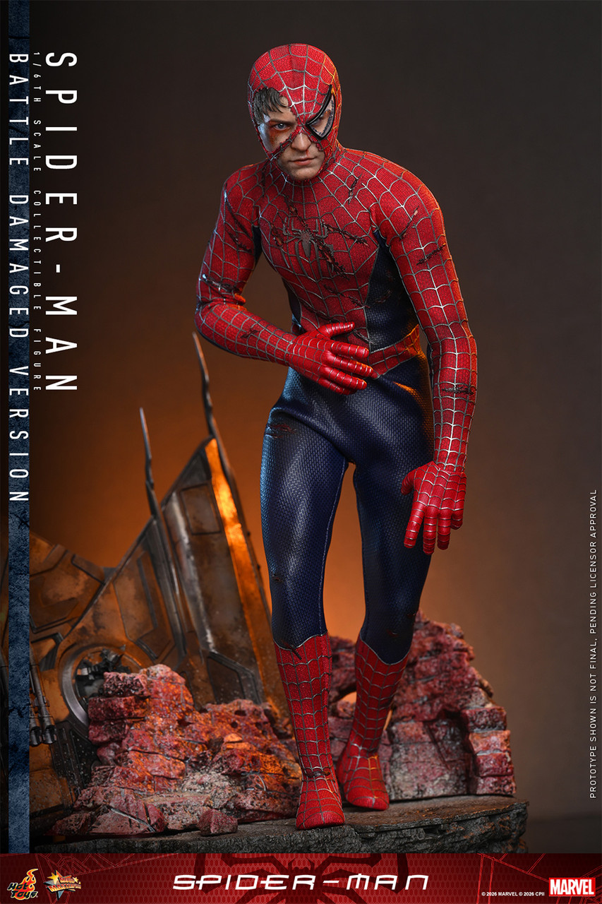 Hot Toys 1/6 MMS859 Spider-Man Battle Damaged Action Figure 4