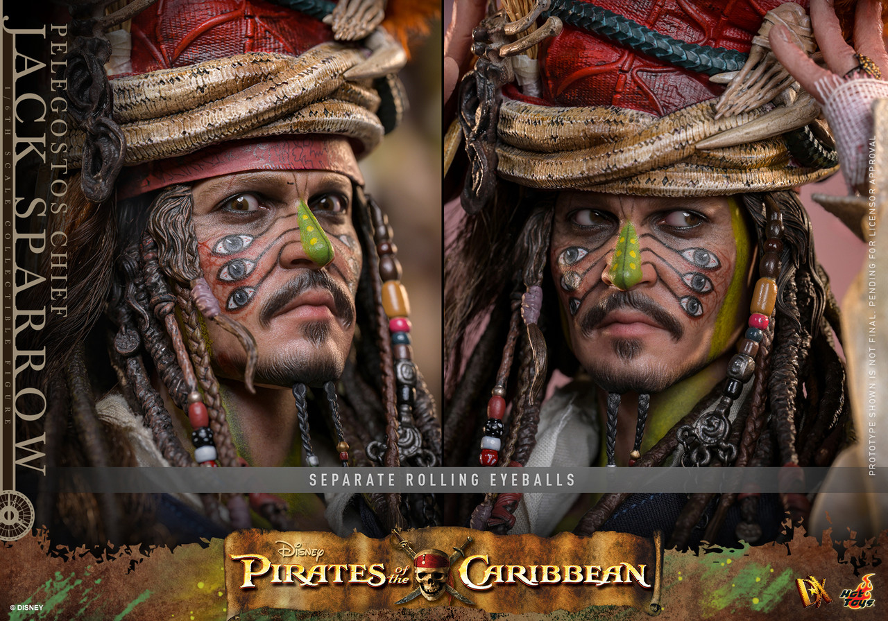 Hot Toys 1/6 DX48 Pelegostos Chief Jack Sparrow Action Figure Pirates of the Caribbean Dead Man’s Chest 7