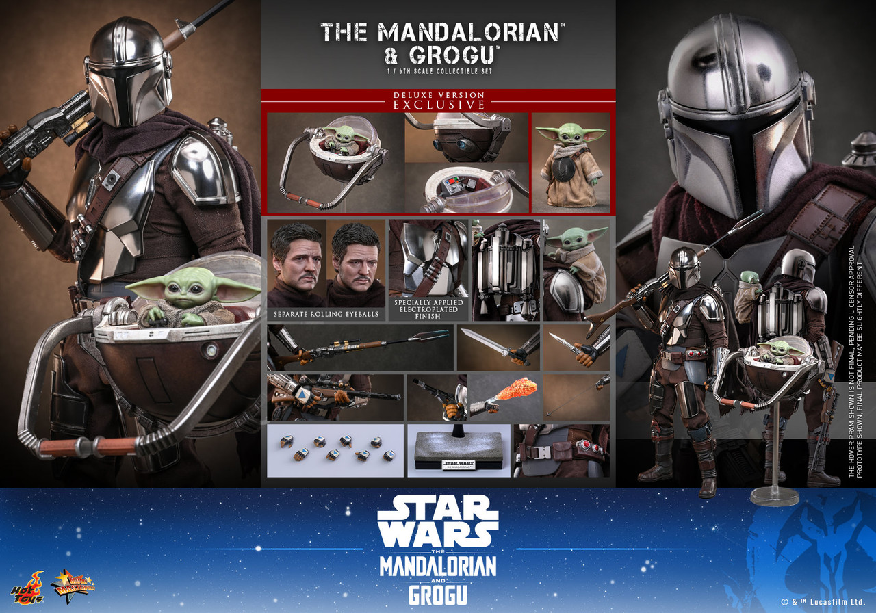 Hot Toys 1/6 MMS872 Mandalorian Grogu Deluxe Action Figure Set 9152981 11