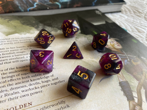 Warlocks Pact D&D dice set, RPG Dice Set,  Polyhedral Dice Set for Dungeons and Dragons