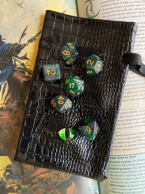 Venomous Serpent D&D dice set, Polyhedral dice set for Dungeons and Dragons-1