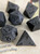 Obsidian Dnd Dice Set - Raised Numbers smooth gemstone stone black heavy dice 4 dungeon and dragons TTRPG