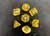 YELLOW FLAME dnd dice set for Dungeons & Dragons DICE, D20 D6 polyhedral dice set for any Ttrpg role playing game