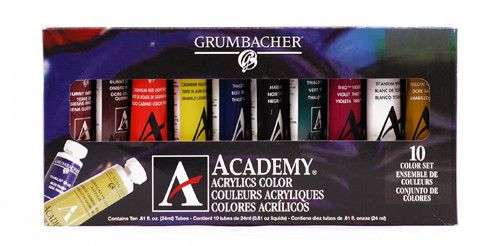 373535, Grumbacher Academy Acrylic Set, 10x24ml.