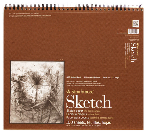 341677, Strathmore Sketch 400 Series, 14"x17" 100 sheets