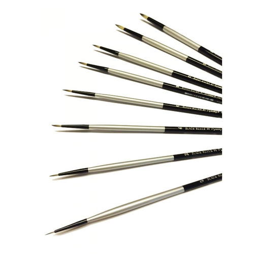 406963, Black Silver Oil & Acrylic Brush, Round, #0