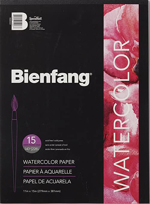 341481, Bienfang Aquademic Economy Watercolor Pad, 11"x15" 15 sheets