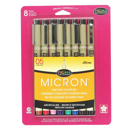 432000, Pigma Micron Pen Set, Assorted, 05, 8/pens