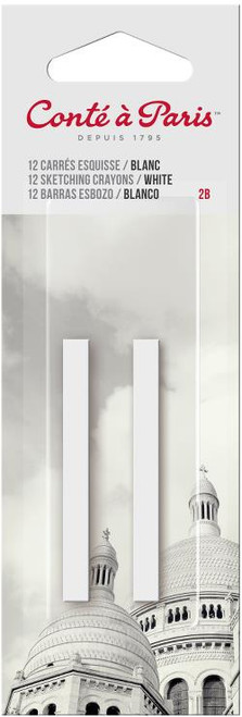 447265, Conte Crayons, White 2B, 2/box
