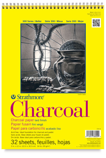 347055, Strathmore Charcoal 300 Series Spiral Bound, 9"x12"