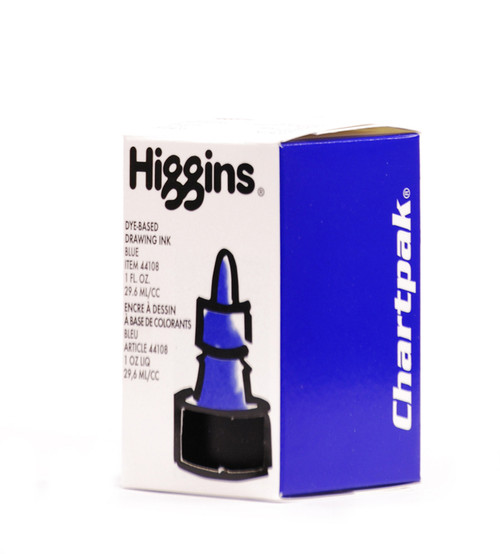 511509, Higgins Waterproof Color Drawing Ink, Blue, 1oz. Bottle