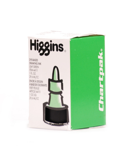 511512, Higgins Waterproof Color Drawing Ink, Leaf Green, 1oz. Bottle