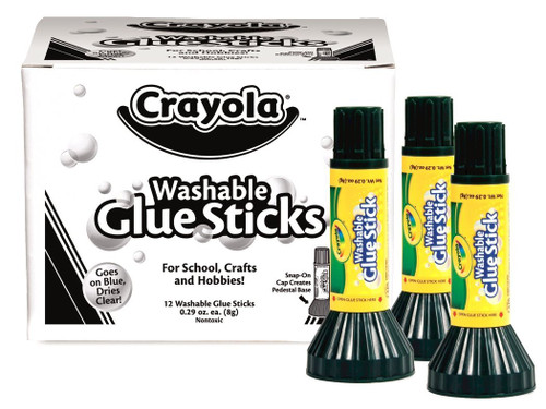 572090, Crayola Washable Glue Sticks, 12/sticks