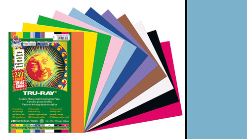 342131, Tru-ray Construction Paper, Sky Blue, 9"x12" 50 sheets