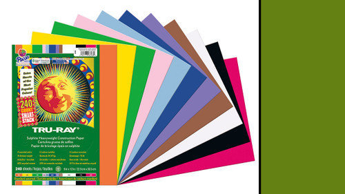 342133, Tru-ray Construction Paper, Holiday Green, 9"x12" 50 sheets