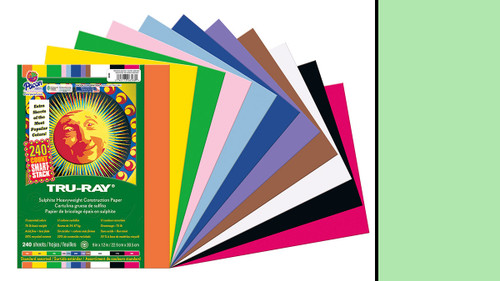 342134, Tru-ray Construction Paper, Light Green, 9"x12" 50 sheets