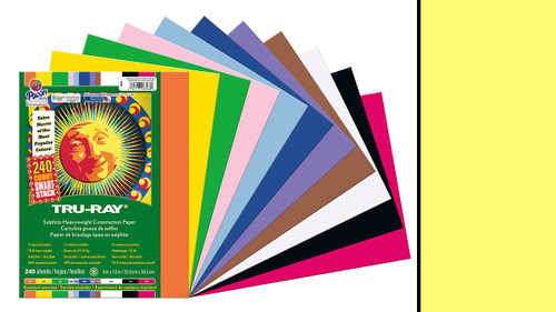 342136, Tru-ray Construction Paper, Liively Lemon, 9"x12" 50 sheets