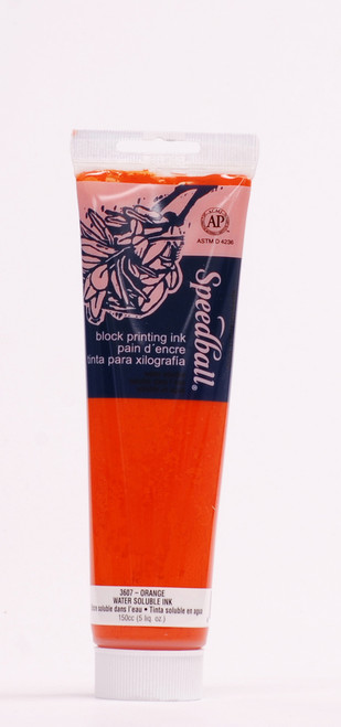 623607, Speeball Water Soluble Printing Ink, Orange, 147cc Tube