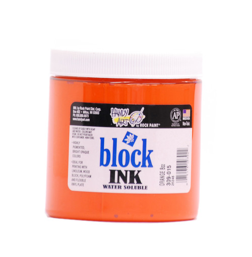 625013, Handy Art Water Soluble Block Printing Ink, Orange, 1/2 lb. Jar