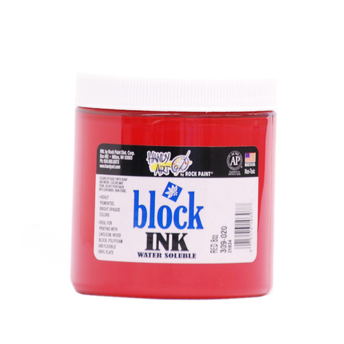 625014, Handy Art Water Soluble Block Printing Ink, Red, 1/2 lb. Jar