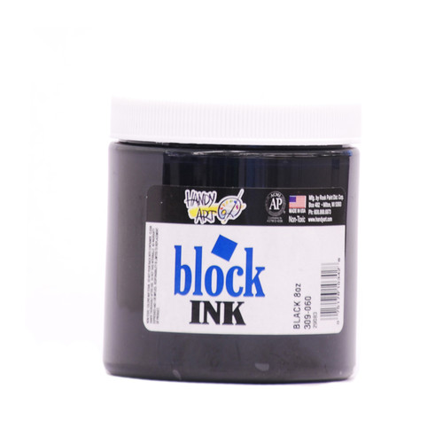 625021, Handy Art Water Soluble Block Printing Ink, Black, 1/2 lb. Jar
