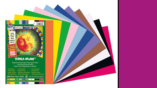 342144, Tru-ray Construction Paper, Magenta, 9"x12" 50 sheets