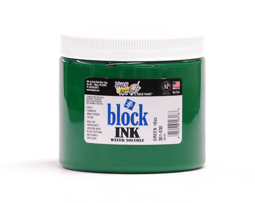 625030, Handy Art Water Soluble Block Printing Ink, Green, 1 lb. Jar
