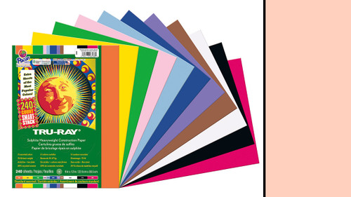 342148, Tru-ray Construction Paper, Salmon, 9"x12" 50 sheets