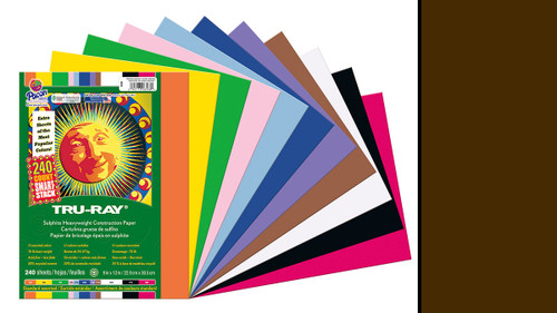 342151, Tru-ray Construction Paper, Dark Brown, 9"x12" 50 sheets