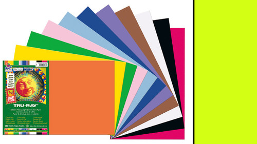 342159, Tru-ray Construction Paper, Brilliant Lime, 12"x18" 50 sheets