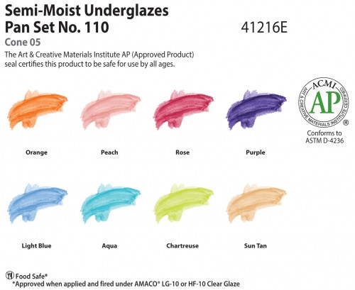 613002, Amaco Semi-Moist Underglaze Set, 110